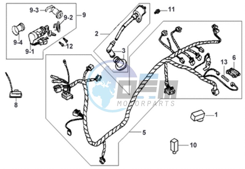 WIRING HARNASS - IGNITION LOCK - CDI UNIT