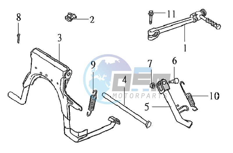CENTRAL STAND / SIDE STAND / KICKSTARTER PEDAL