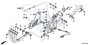 CBR1000RRD Fireblade - CBR1000RR UK - (E) drawing EXHAUST MUFFLER (CBR1000RRC/D/RAC/D)