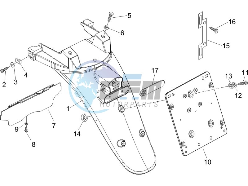 Rear cover - Splash guard