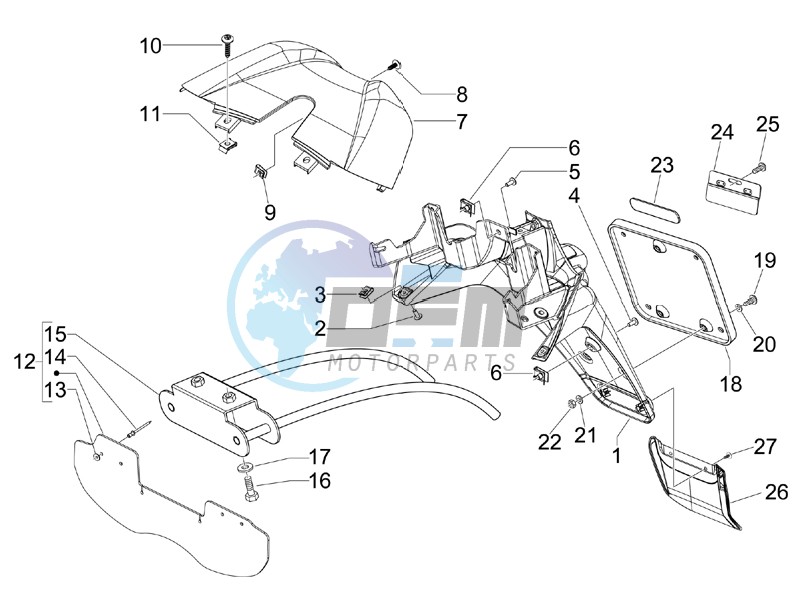 Rear cover - Splash guard