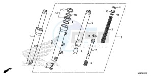 SH125ASG SH125D UK - (E) drawing FRONT FORK