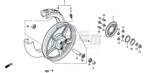 CB250 drawing REAR WHEEL (2)