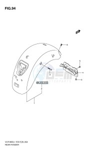 VLR1800 (E3-E28) drawing REAR FENDER (VLR1800L1 E28)