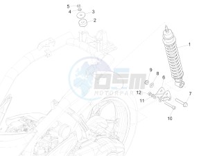 Liberty 150 iGet 4T 3V ie ABS (APAC) drawing Rear suspension - Shock absorber/s