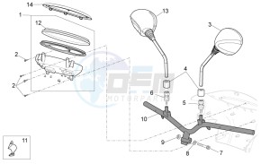 Scarabeo 50 4T 4V drawing Handlebar - Dashboard