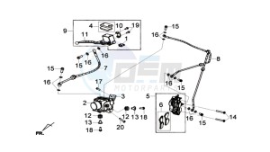 GTS 300I ABS L6 drawing BRAKE CALIPER FOR / BRAKE LEVER CPL