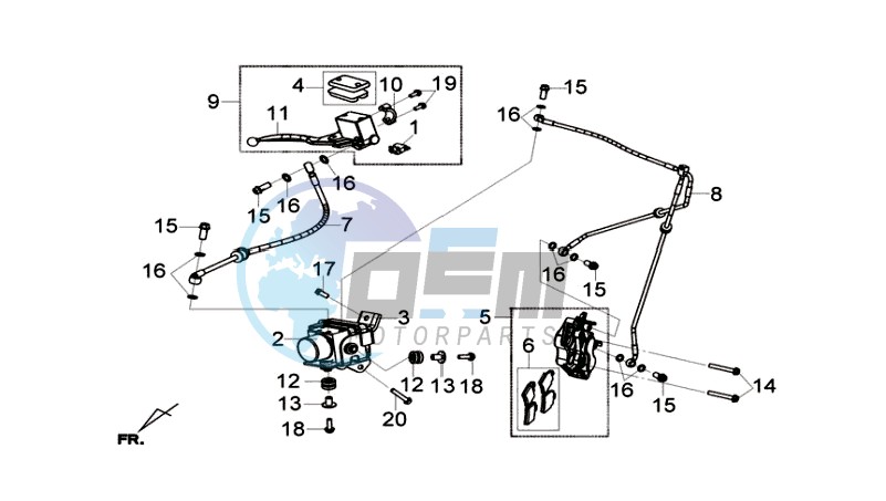 BRAKE CALIPER FOR / BRAKE LEVER CPL