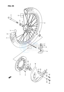 RM125 (E3) drawing FRONT WHEEL