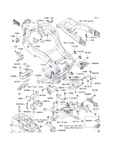 ZX 1200 C [NINJA ZZR 1200] (C1-C4) [NINJA ZZR 1200] drawing FRAME FITTINGS