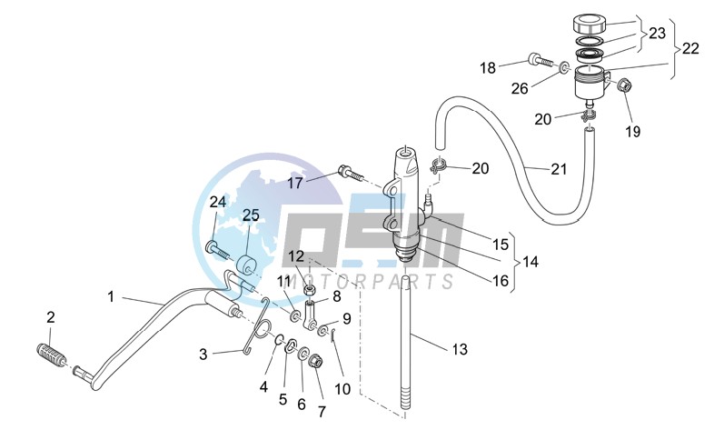 Rear master cylinder