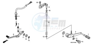 CBR600RRA Korea - (KO / ABS) drawing BRAKE PEDAL/CHANGE PEDAL