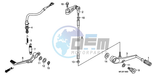 BRAKE PEDAL/CHANGE PEDAL