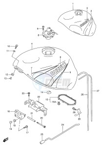 GSX-R750 (E2) drawing FUEL TANK (MODEL X)