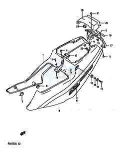 RGV250 1989 drawing FRAME COVER