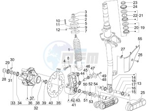 S 125 4T E3 drawing Fork - steering tube - Steering bearing unit