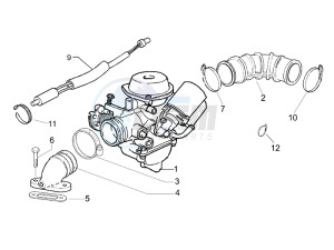 Liberty 125 4t drawing Carburettor assembly - Union pipe