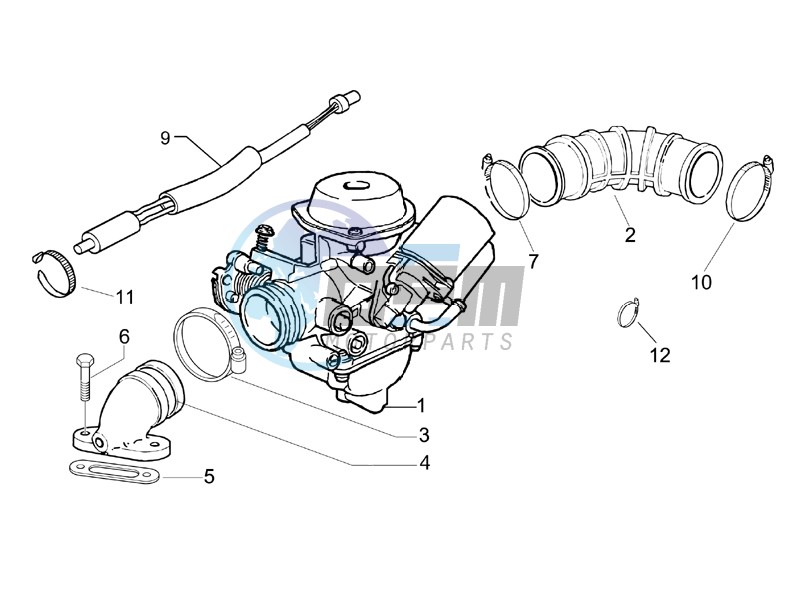 Carburettor assembly - Union pipe