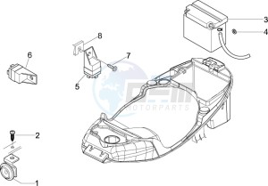 LX 125 4T ie E3 drawing Control switches - Battery - Horn