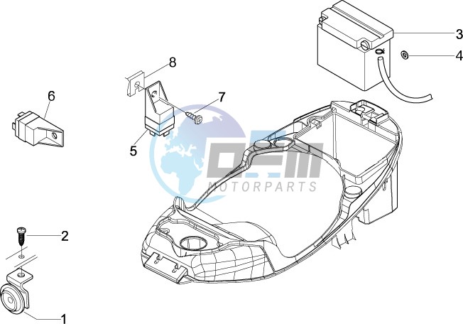 Control switches - Battery - Horn