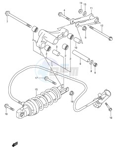 AN400 (E2) Burgman drawing REAR CUSHION LEVER (MODEL K1 K2)