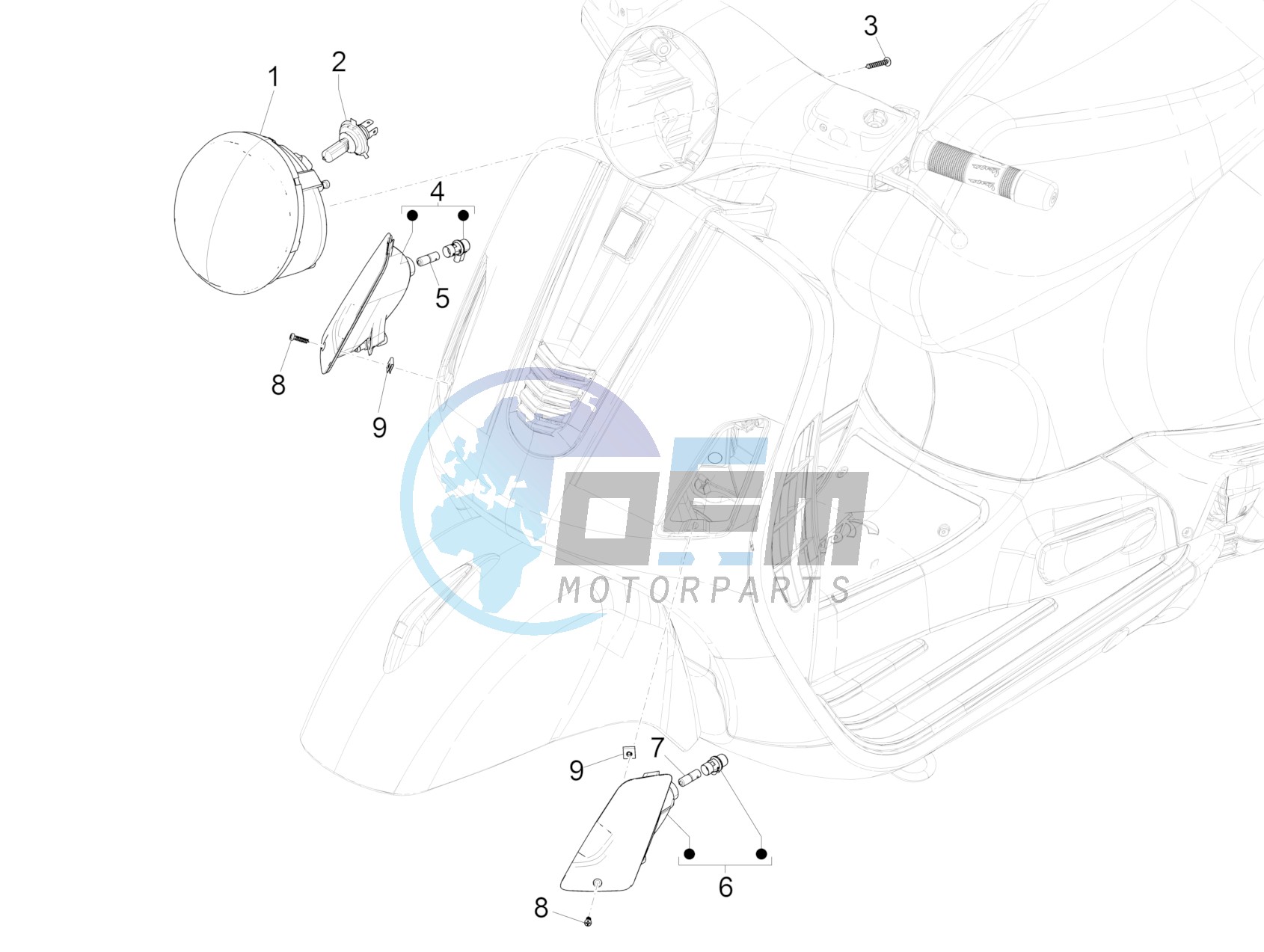 Front headlamps - Turn signal lamps