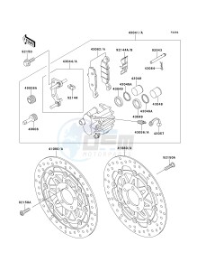 ZX 1100 E [GPZ 1100] (E1-E3) [GPZ 1100] drawing FRONT BRAKE