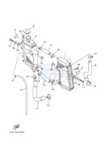 YZ125 (1SRT) drawing RADIATOR & HOSE