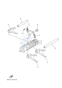 YXZ1000R YXZ10YEXJ YXZ1000R (B0FA) drawing SHIFT CAM & FORK