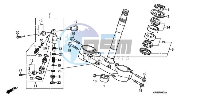 STEERING STEM(CRF250R8/9) /STEERING DAMPER