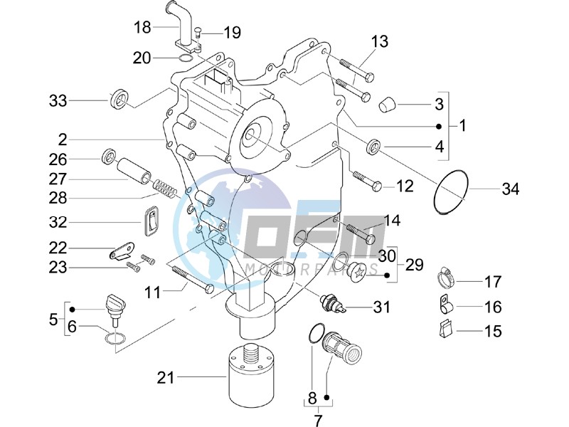 Flywheel magneto cover - Oil filter