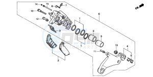 ST1100 drawing REAR BRAKE CALIPER (ST1100/ST1100AS)