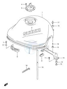 GSF1200 (E2) Bandit drawing FUEL TANK (MODEL W X)