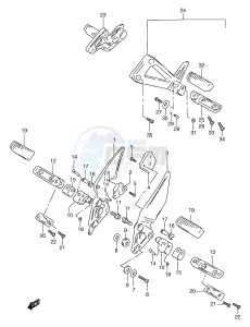 GSF1200 (E2) Bandit drawing FOOTREST (MODEL T)