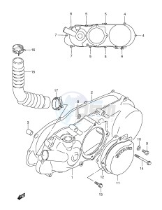 LT80 (P1) drawing CRANKCASE LEFT COVER