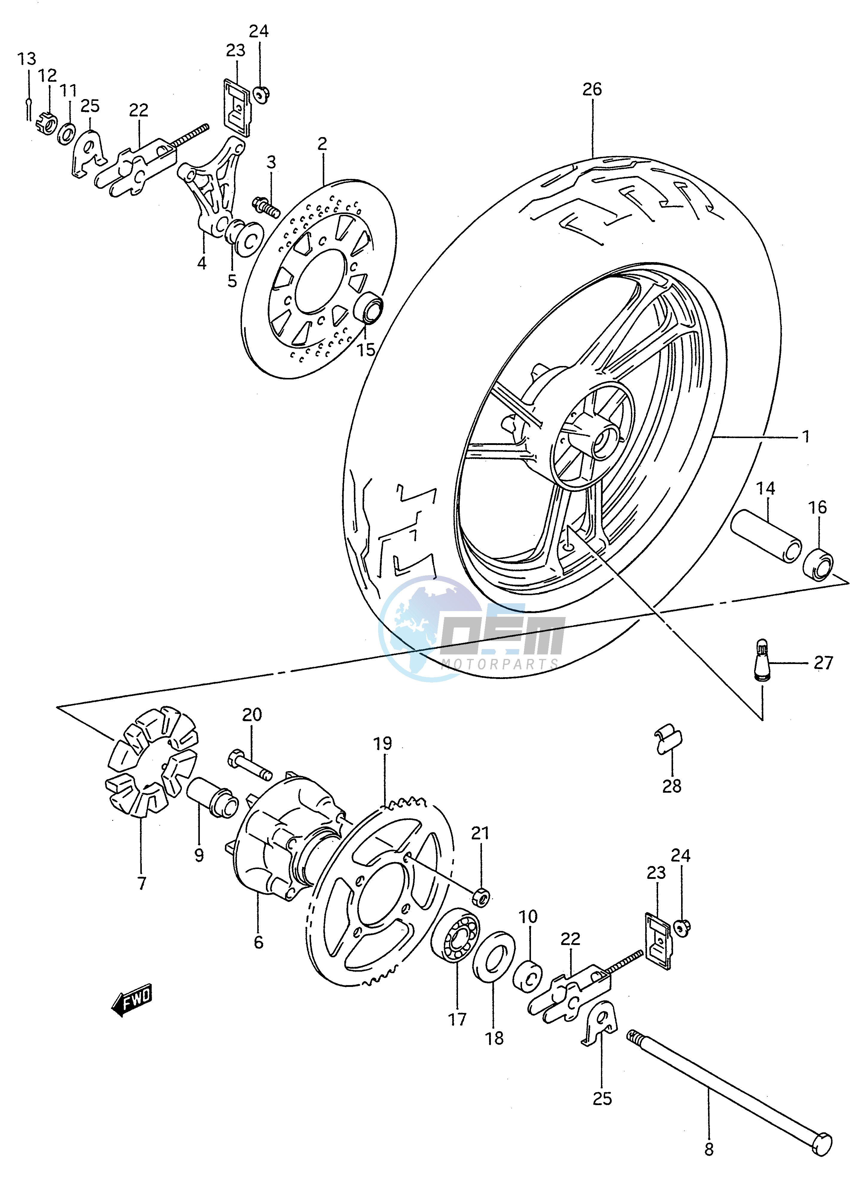 REAR WHEEL (MODEL J)