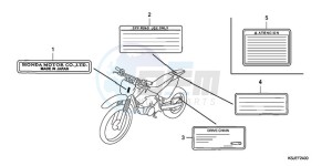 CRF100F9 Australia - (U) drawing CAUTION LABEL