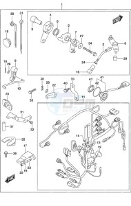 DF 30A drawing Remote Control Parts Tiller Handle w/Power Tilt