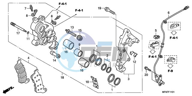 R. FRONT BRAKE CALIPER (CB1000RA)