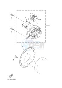 YPR125R XMAX 125 EVOLIS 125 (2DM3 2DM3) drawing REAR BRAKE CALIPER