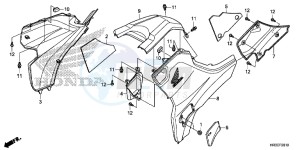 TRX420TE1F TRX420 Europe Direct - (ED) drawing SIDE COVER/TANK COVER