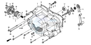 TRX450FE drawing FRONT CRANKCASE COVER (TRX450FM)