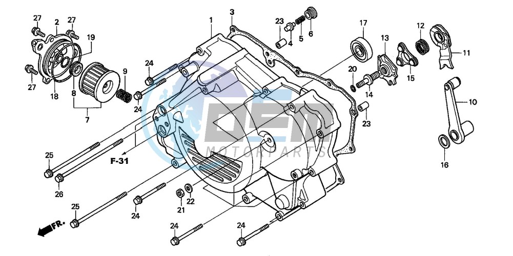 FRONT CRANKCASE COVER (TRX450FM)