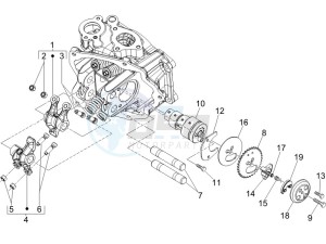 Runner 200 VXR 4t Race e3 drawing Camshaft - Rocking levers support unit