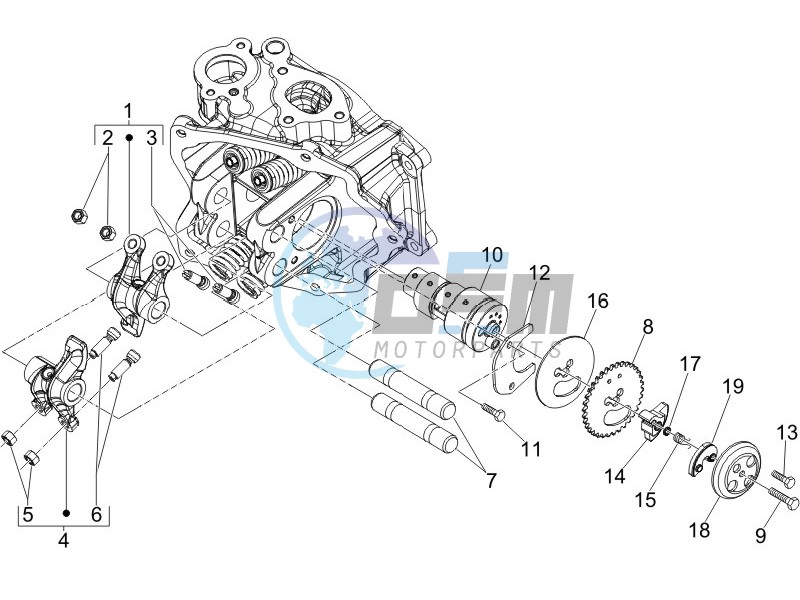 Camshaft - Rocking levers support unit