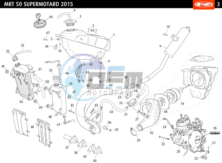 COMPLETE ENGINE - EXHAUST - FUEL TANK