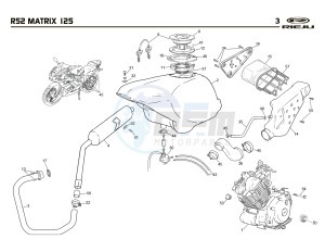 RS2 MATRIX 125 drawing EXHAUST,RADIATOR,TANK, AIRFILTER