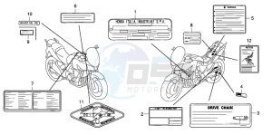 CBF600S drawing CAUTION LABEL