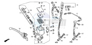 CB600F CB600S drawing FR. BRAKE MASTER CYLINDER (CB600F2)