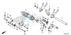 CB1100 UK - (E) drawing GEARSHIFT DRUM/GEARSHIFT FORK